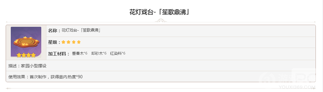 原神家具花灯戏台笙歌鼎沸图鉴大全