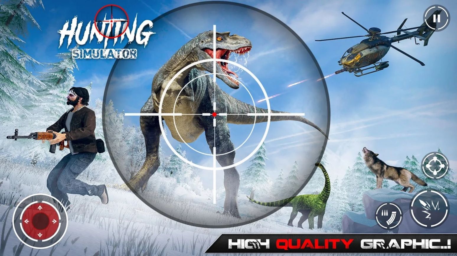 安卓侏罗纪恐龙狩猎狙击游戏中文最新版（wild animal hunting） v1.32app